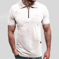 Zipper Lapel Loose Polo Shirt