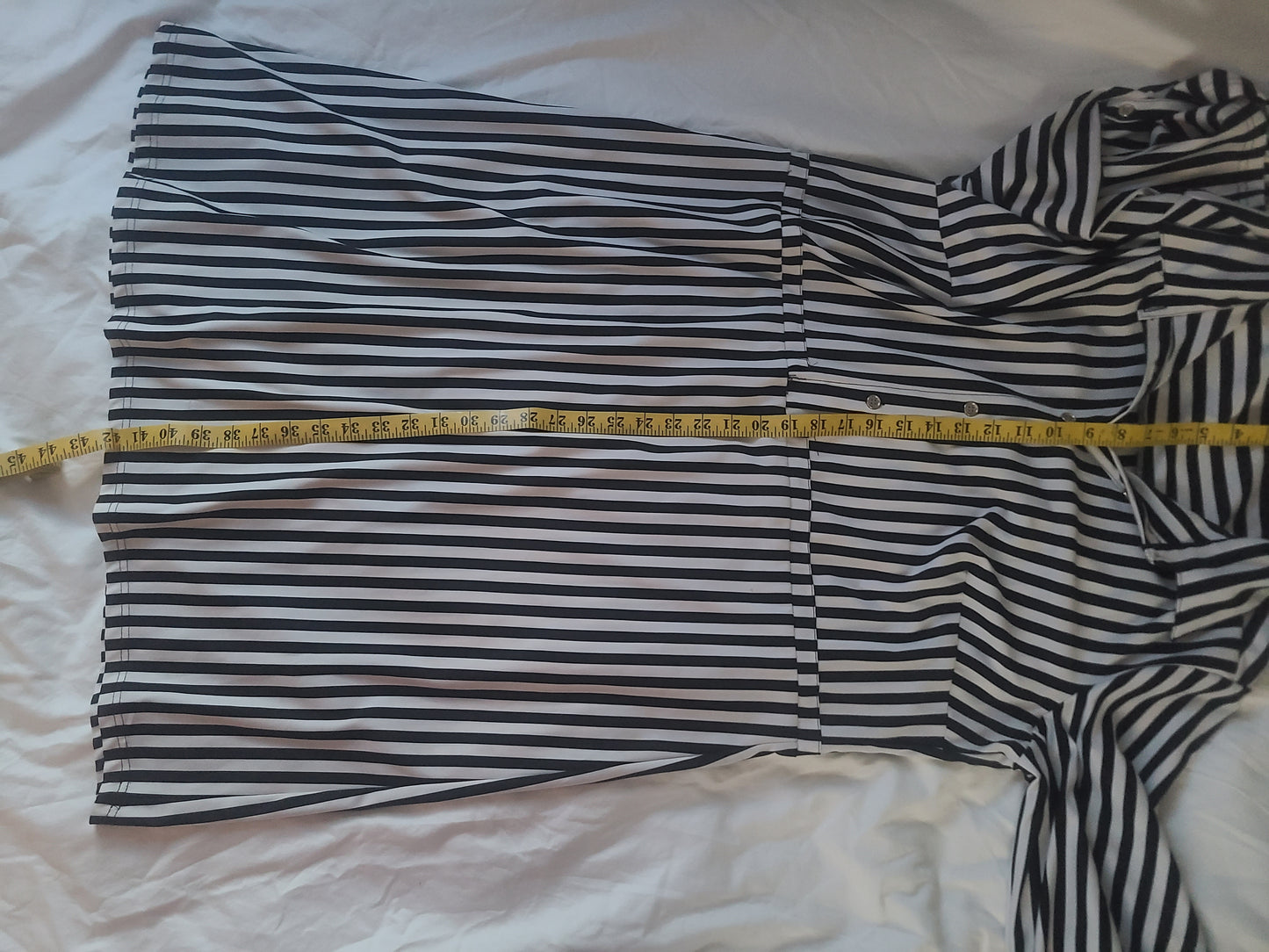 Mlle Gabrielle Plus Size Stripe Collared Midi Dress