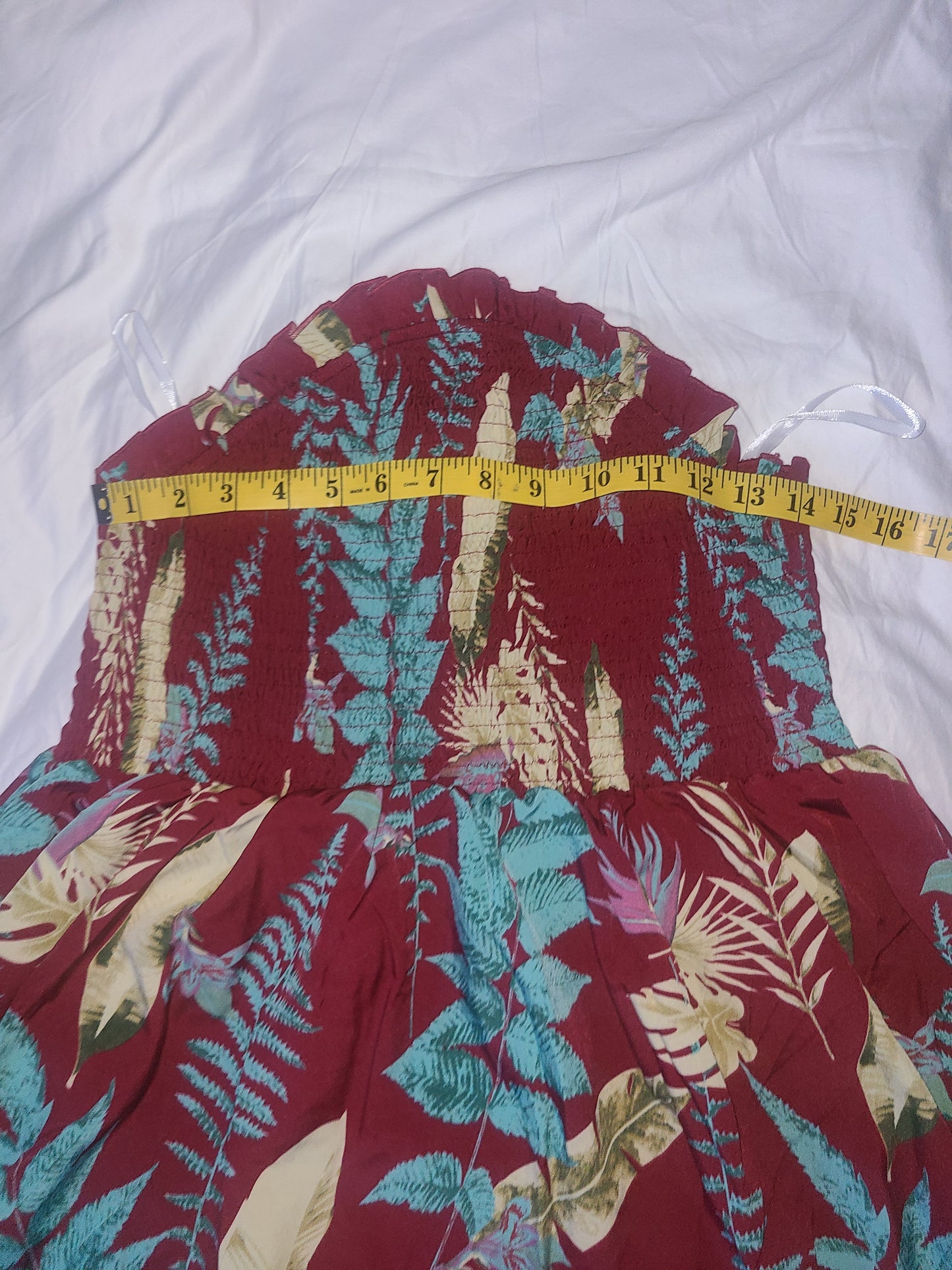 Finjani Plus Size Strapless Tropical Print Short Tube Dress