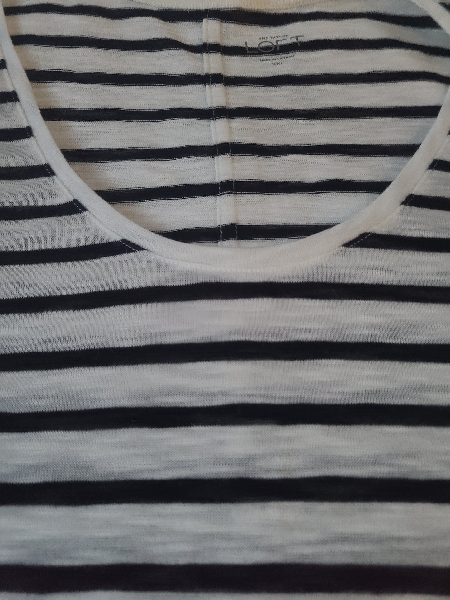 Loft Plus Size Striped Round Neck T-Shirt