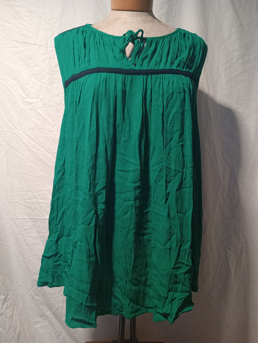 Lane Bryant Tie Smocked Neck Sleeveless Top