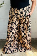 Paisley Print Smocked Waist Palazzo Pants