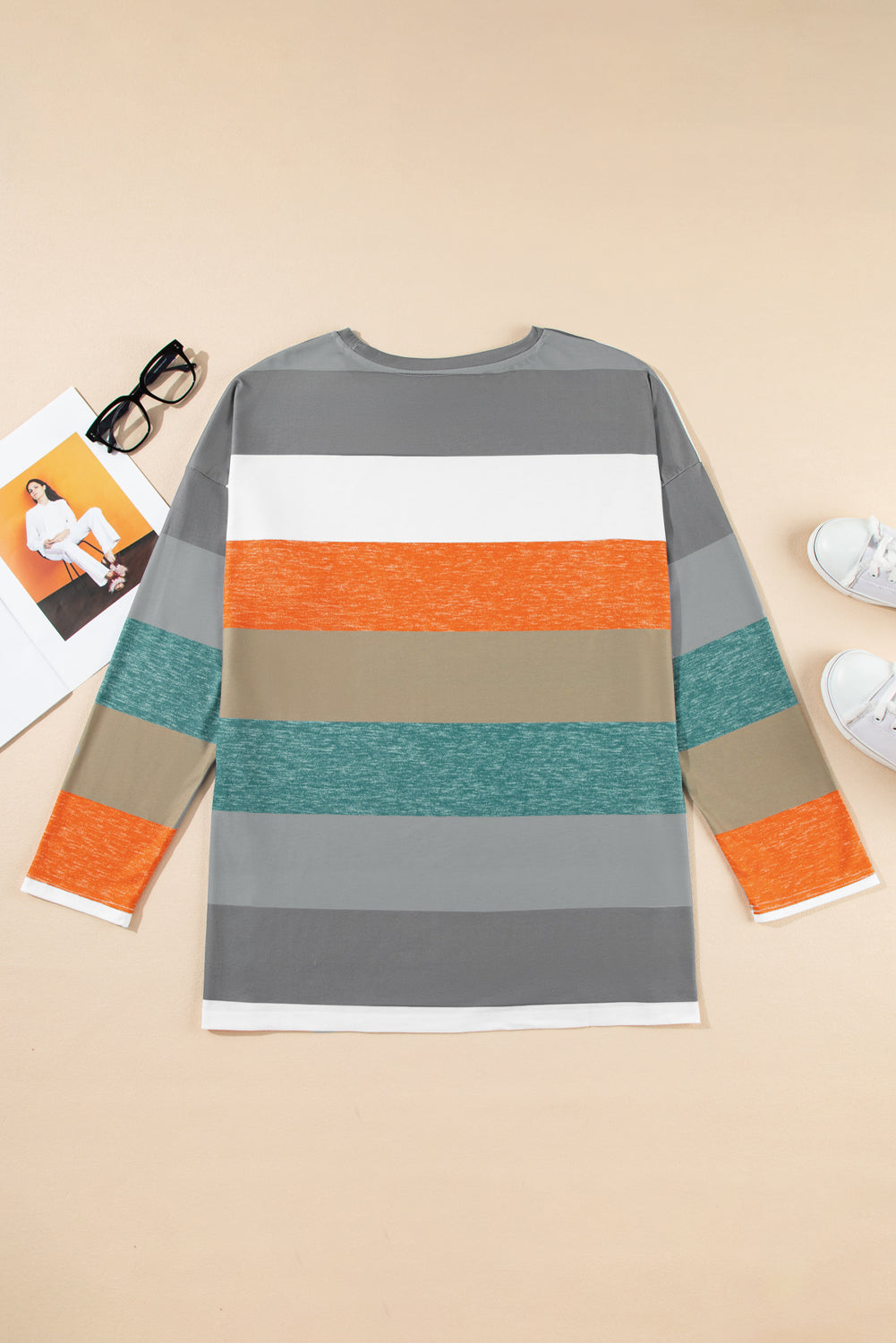 Plus Size Colorblock Pullover Top