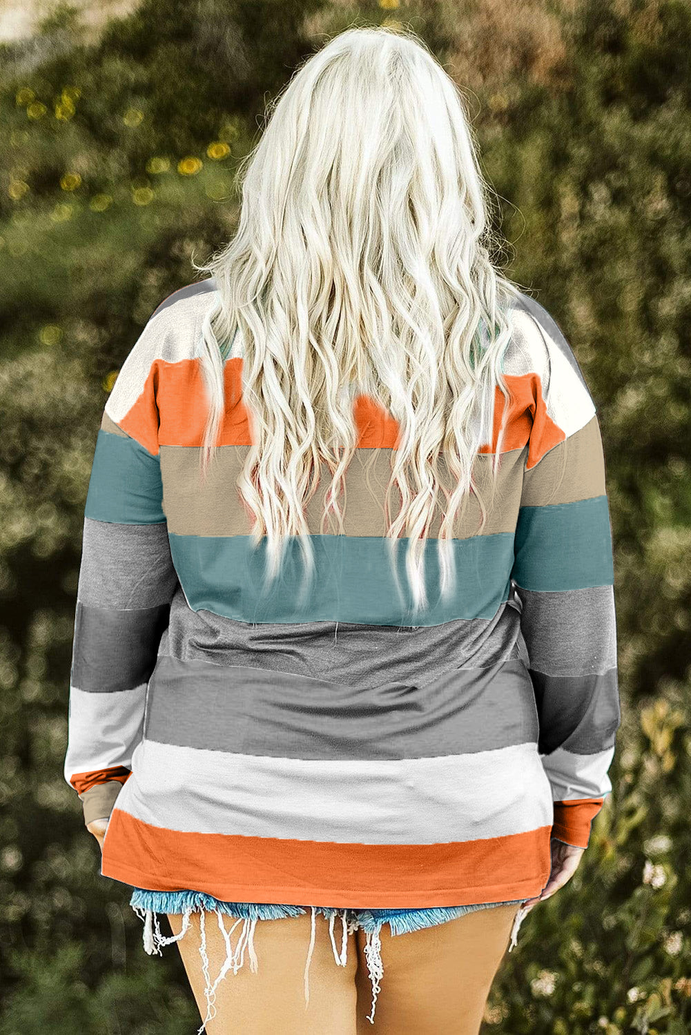 Plus Size Colorblock Pullover Top