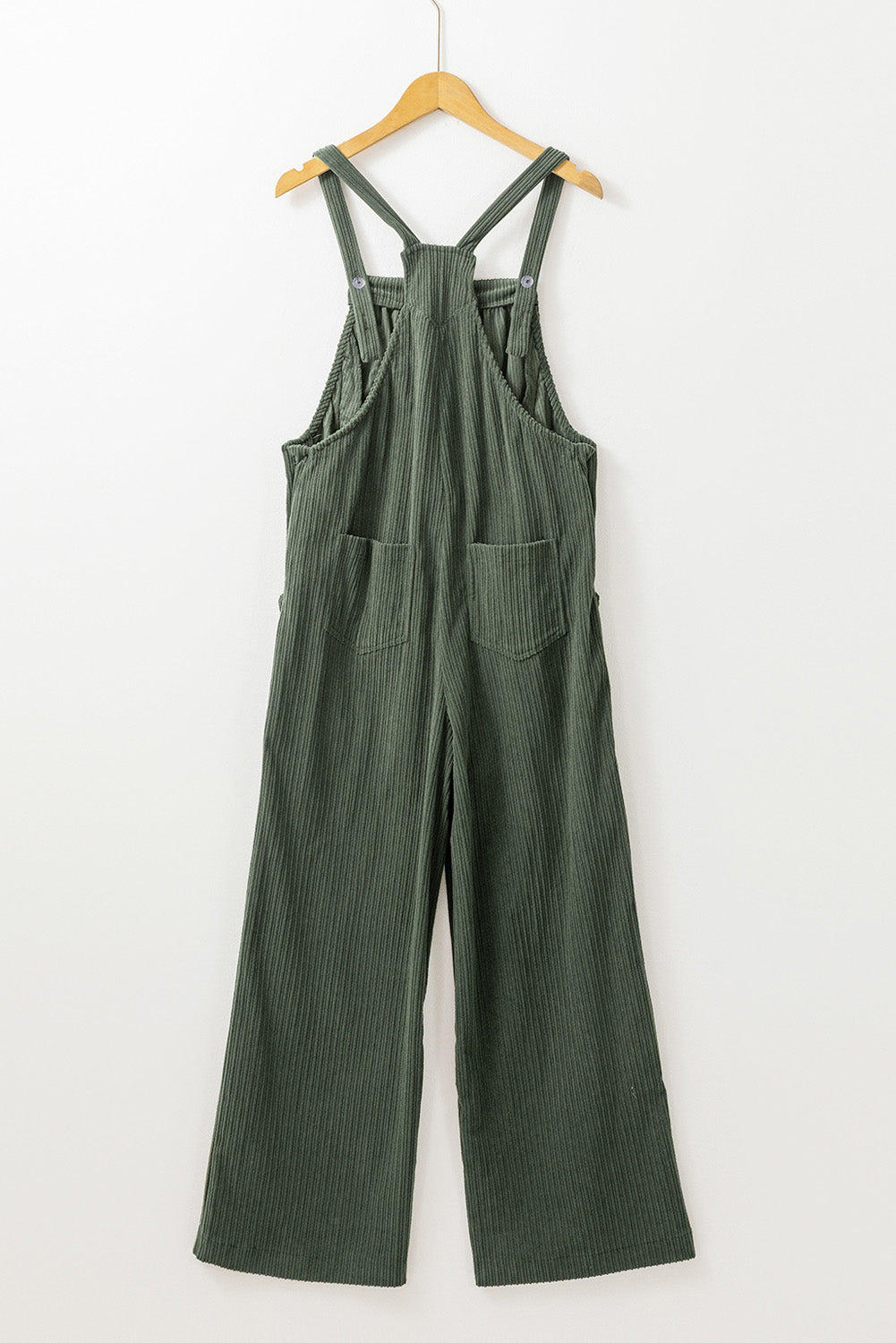 Plus Size Corduroy Pocketed Wide Leg Overall