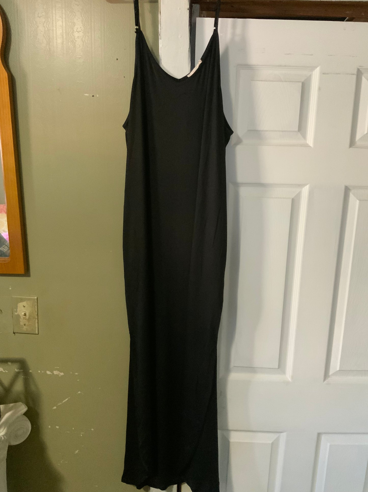 Ninexis Good Energy Full Size Cami Side Slit Maxi Dress in Black