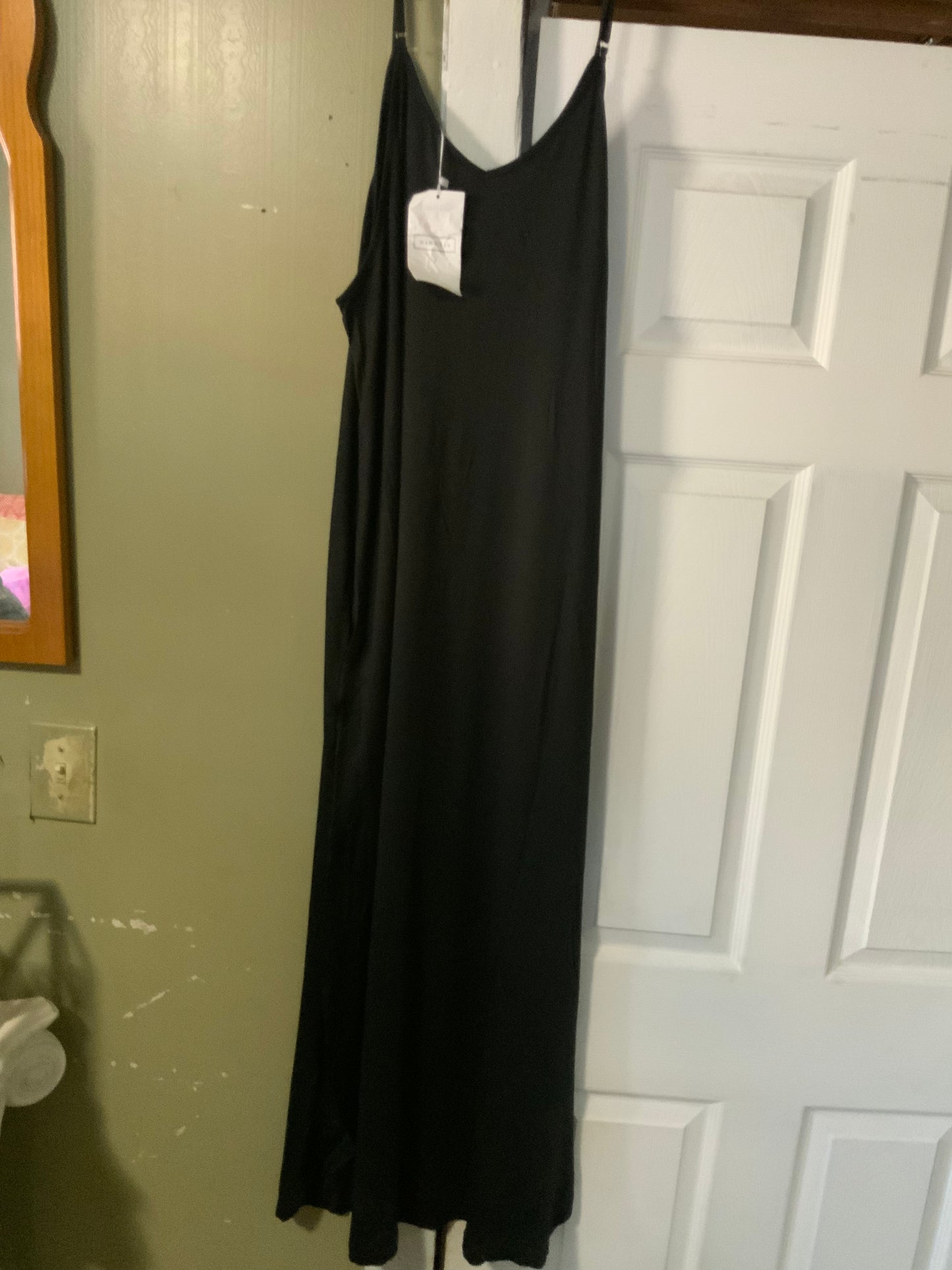 Ninexis Good Energy Full Size Cami Side Slit Maxi Dress in Black