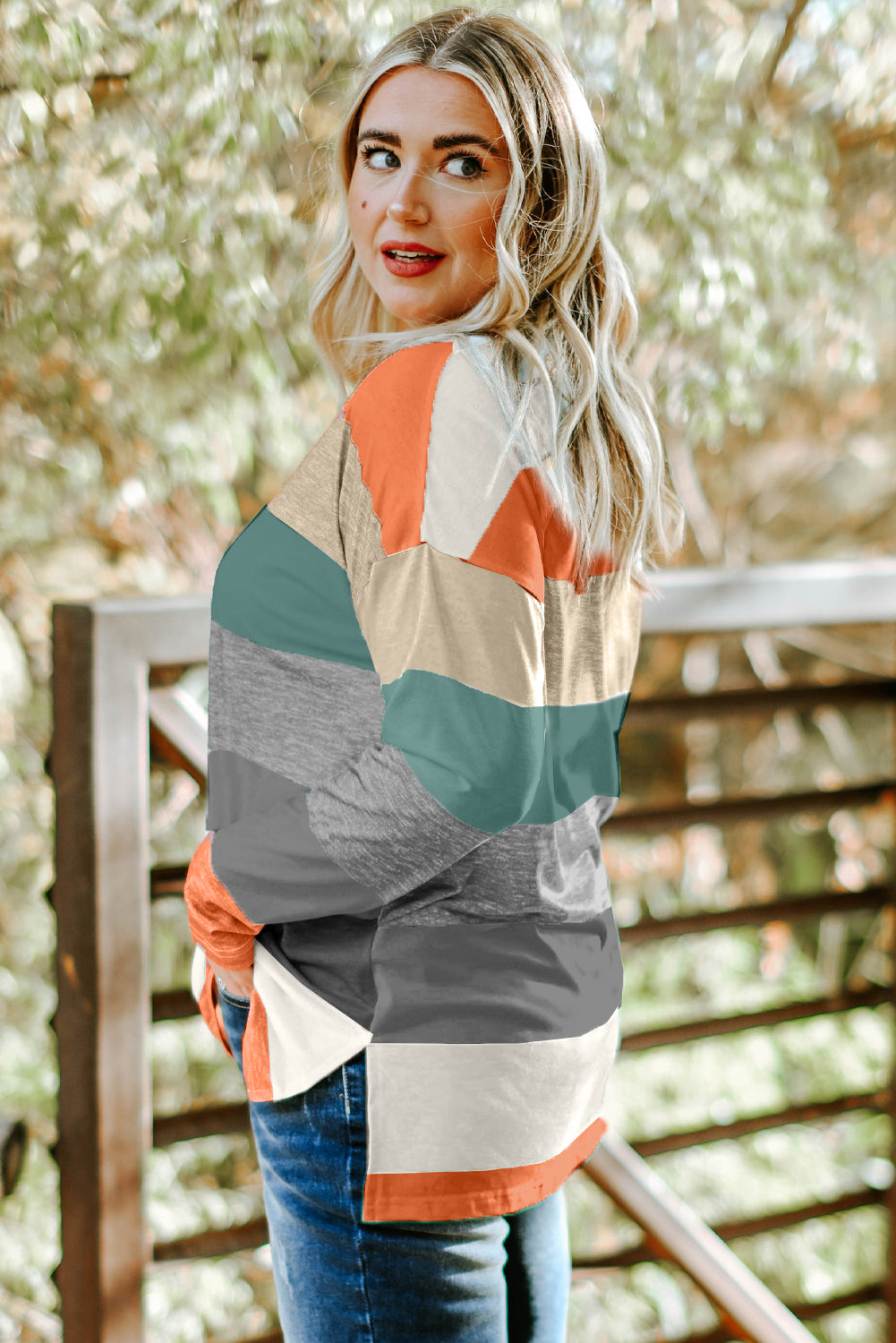 Plus Size Colorblock Pullover Top