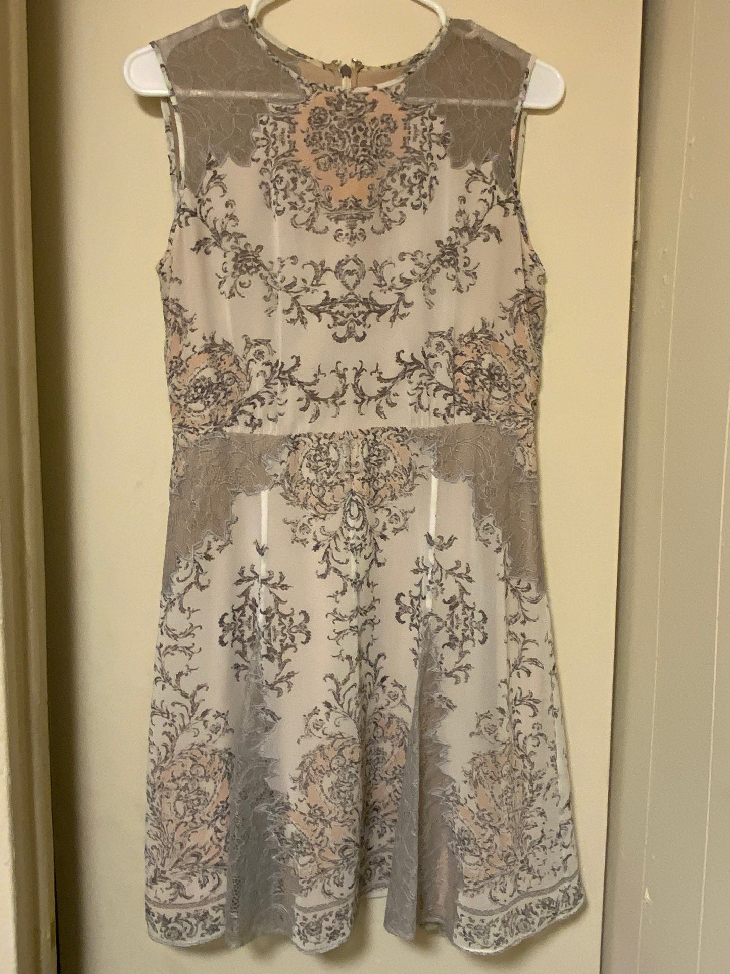 BCBGMAXAZRIA Floral-Embroidered Tulle Dress