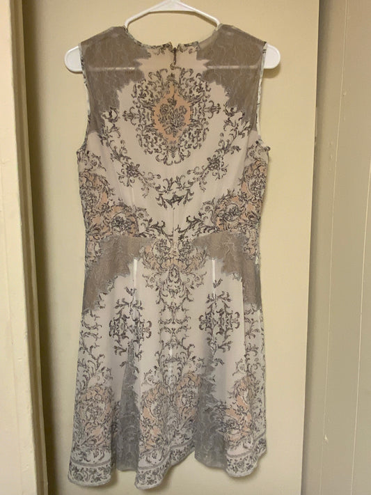 BCBGMAXAZRIA Floral-Embroidered Tulle Dress