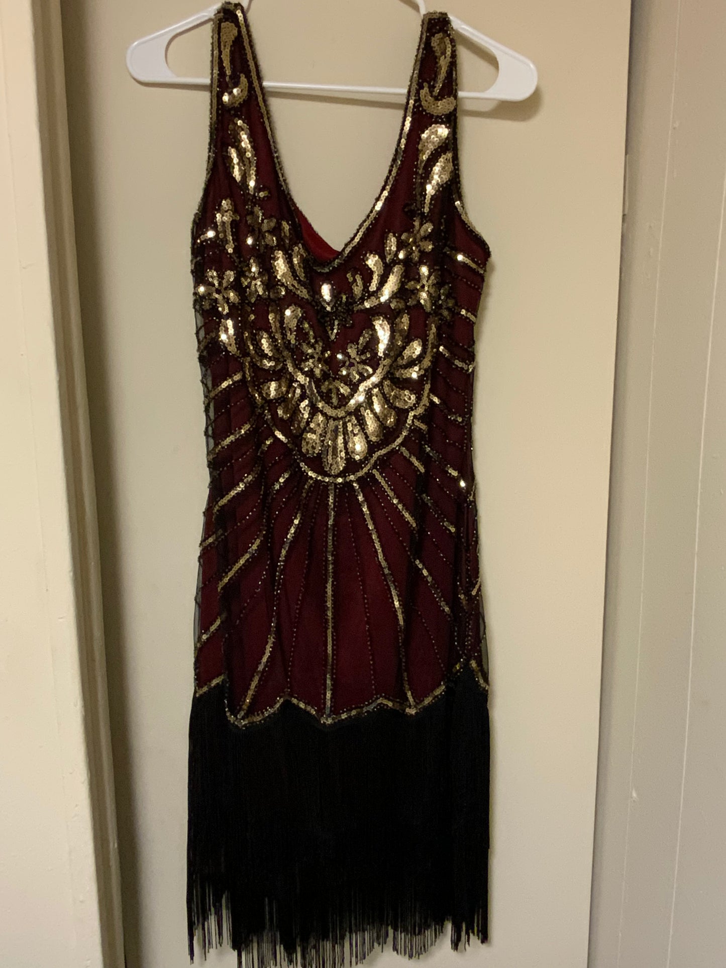 Babeyond Embroidered sequin flapper tassel dress