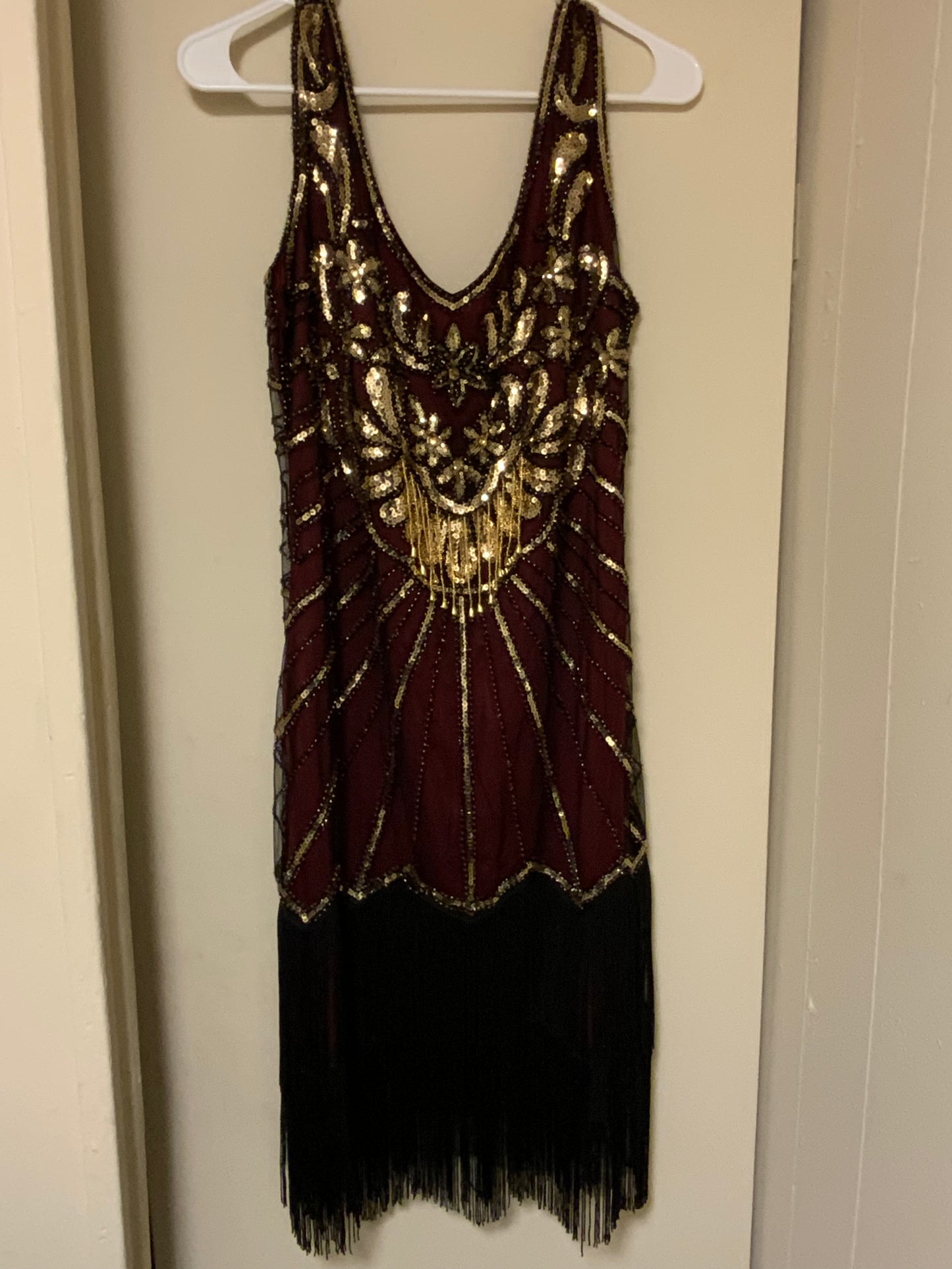 Babeyond Embroidered sequin flapper tassel dress