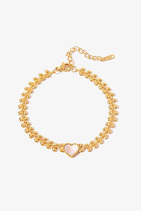 Leaf Chain Heart Bracelet