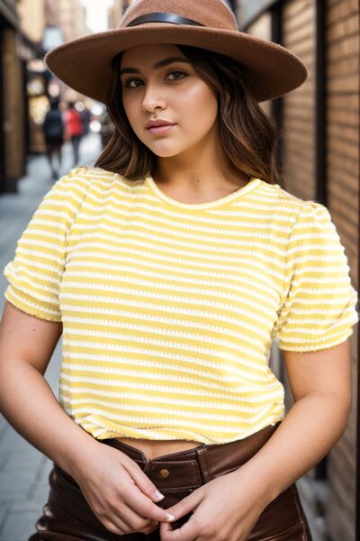 Plus Size Striped Round Neck T-Shirt